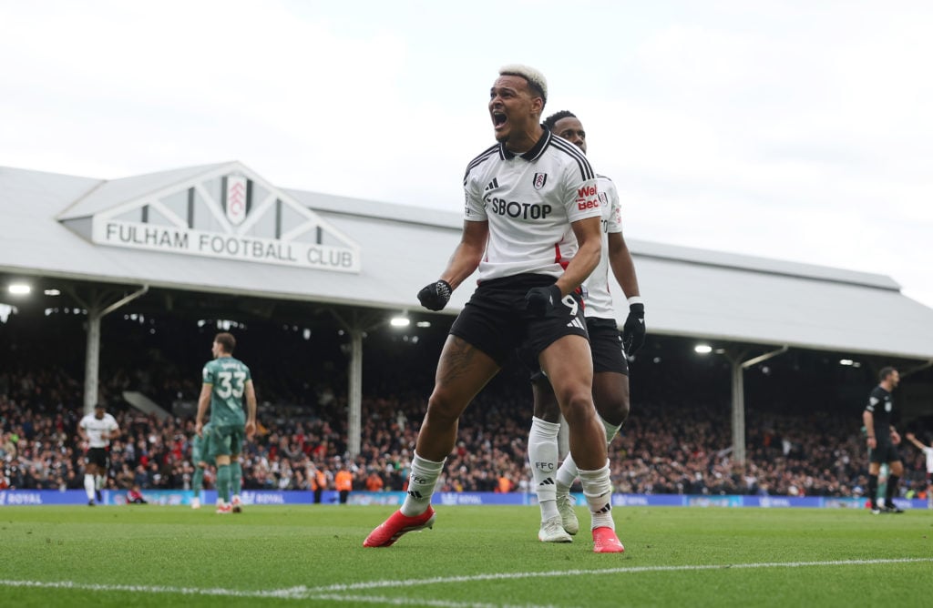 Rodrigo Muniz celebrates for Fulham against Spurs