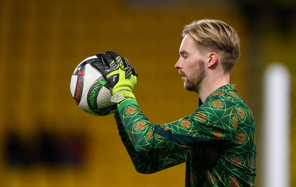 Caoimhin Kelleher pictured in action for Ireland during their game against Bulgaria.