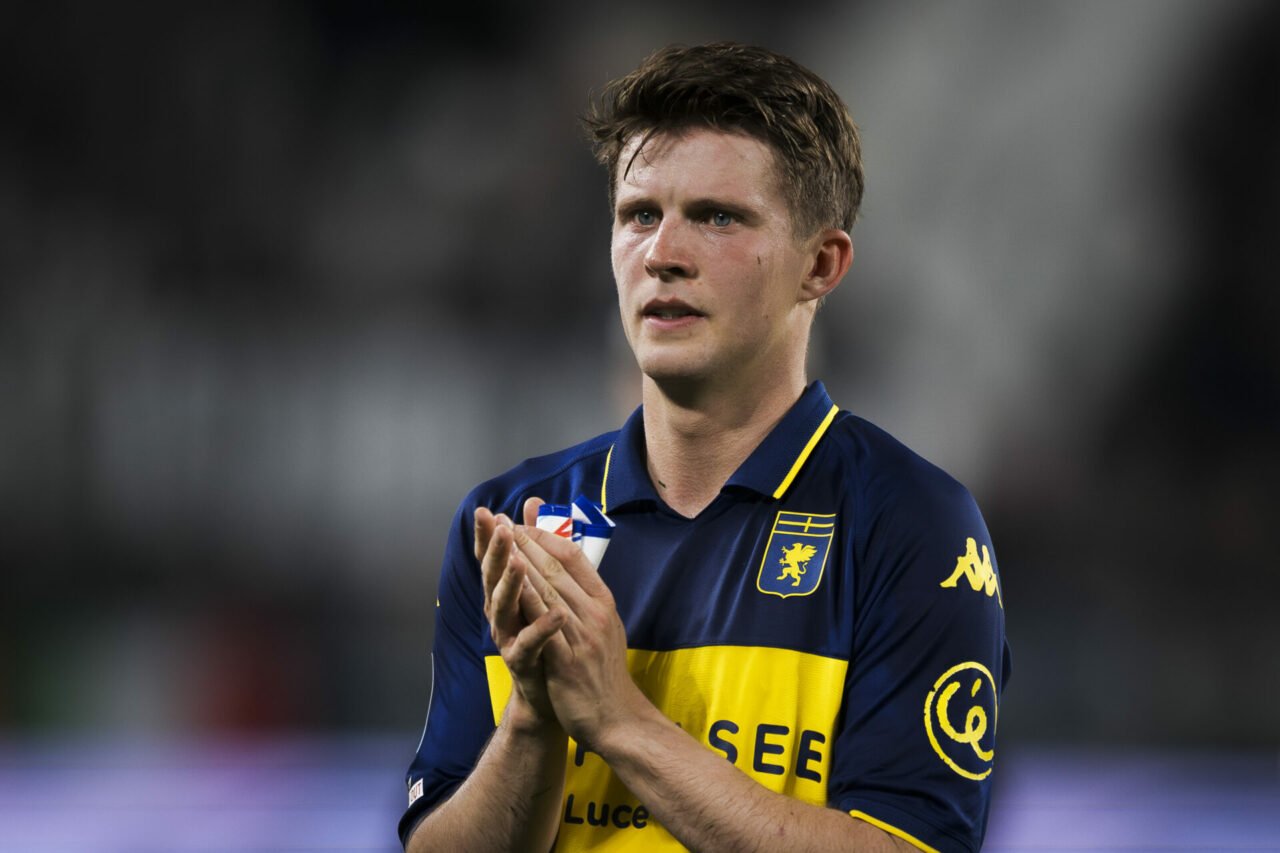 Morten Frendrup of Genoa CFC gestures at the end of the Serie A football match between Juventus FC and Genoa CFC. Juventus FC won 1-0 over Genoa CF...
