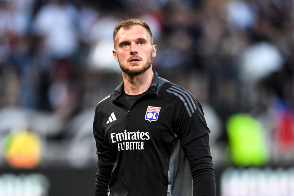 Lucas Perri looks on during a Lyon game.