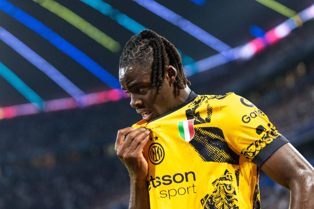 Yann-Aurel Bisseck of Inter Milan participates in the UEFA Champions League final football match between Inter Milan and Paris Saint-Germain (PSG) ...