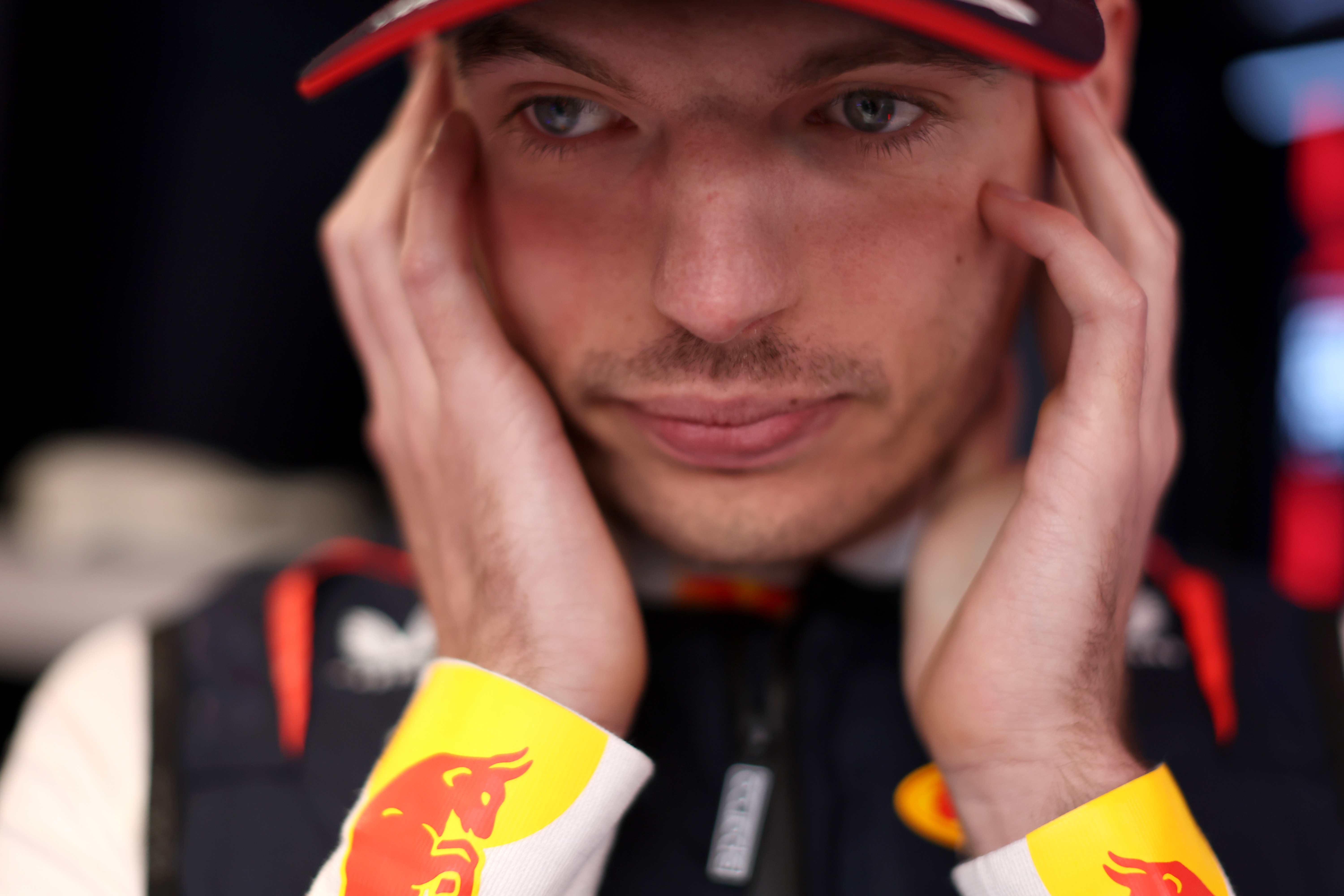 BARCELONA, SPAIN - MAY 31: Max Verstappen of the Netherlands and Oracle Red Bull Racing prepares to drive in the garage during qualifying ahead of the F1 Grand Prix of Spain at Circuit de Barcelona-Catalunya on May 31, 2025 in Barcelona, Spain.