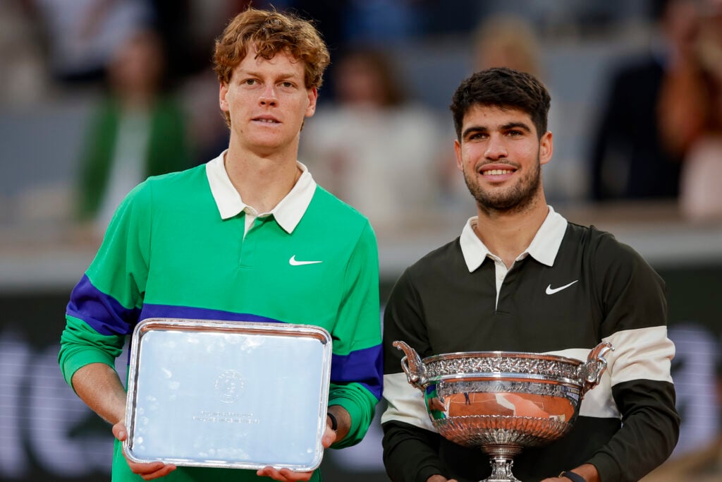 Sinner and Alcaraz at the French Open.