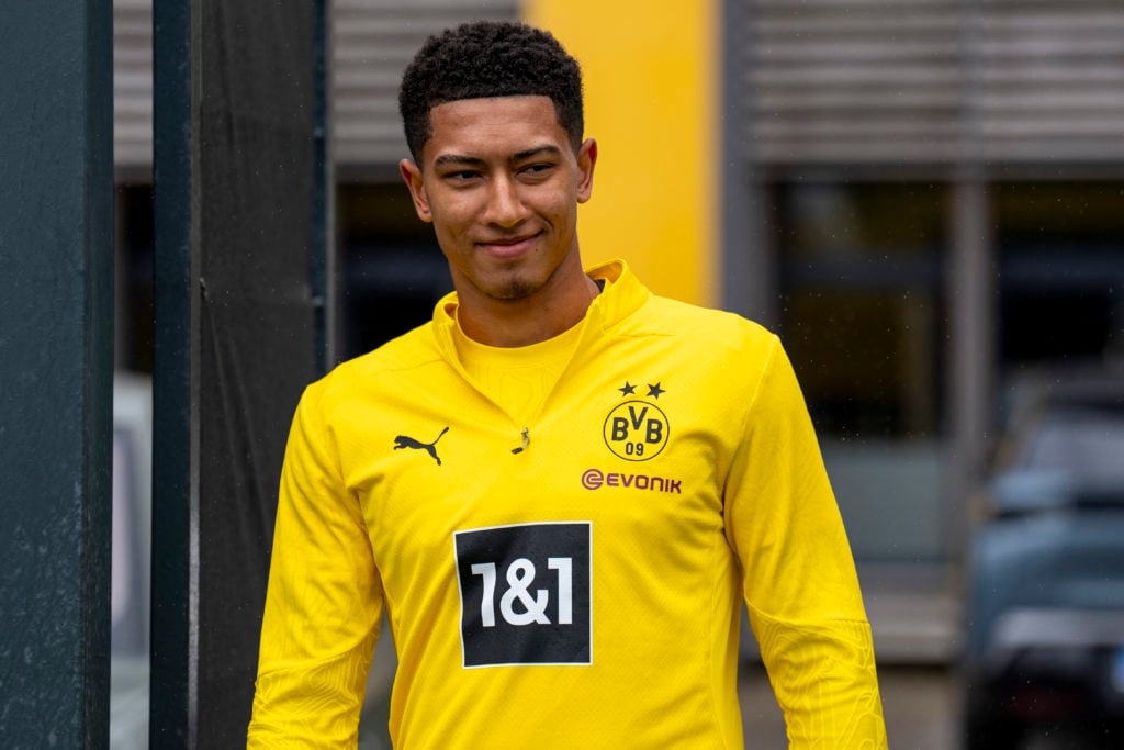 Jobe Bellingham during a training session for Borussia Dortmund.