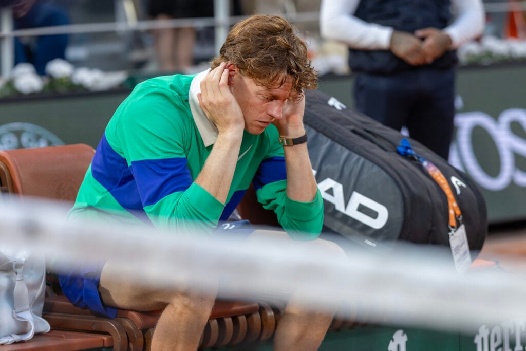 Jannik Sinner after losing the French Open final in 2025.