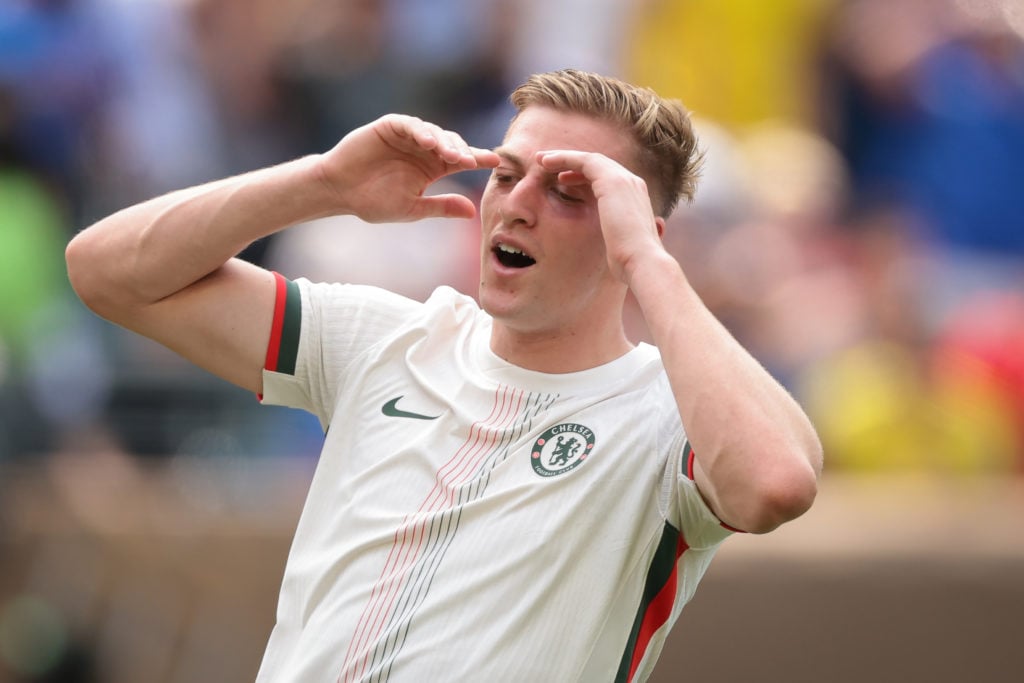 Liam Delap reacts during CR Flamengo v Chelsea FC: Group D - FIFA Club World Cup 2025