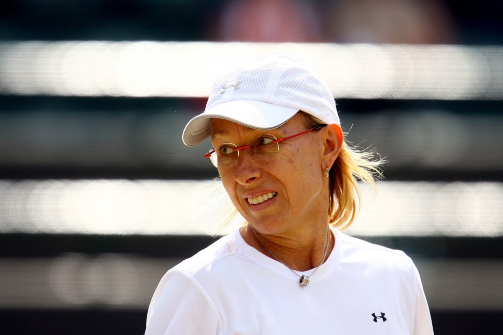 Martina Navratilova looks on during Wimbledon in 2009