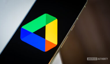 Google Drive logo on smartphone laying on desk Stock photo 2