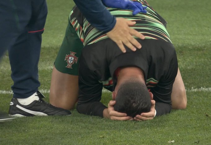 Skipper Ronaldo dropped to his knees after Portugal emerged victorious on penalties