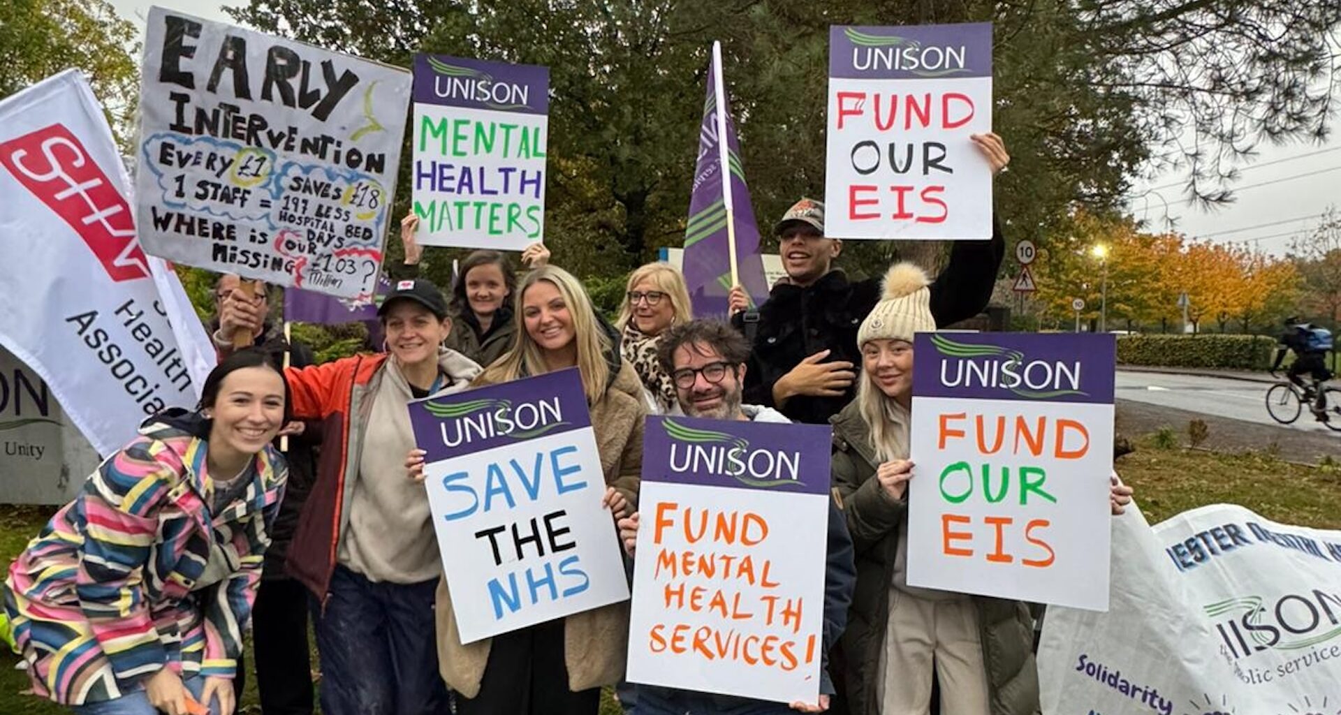 NHS workers in Manchester strike