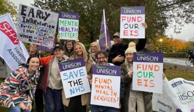 NHS workers in Manchester strike