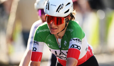 LIEGE, BELGIUM - APRIL 27: Elisa Longo Borghini of Italy and UAE Team Adq crosses the finish line during the 9th Liege - Bastogne - Liege Femmes 2025 a 152.9km one day race from Bastogne to Liege / #UCIWWT / on April 27, 2025 in Liege, Belgium. (Photo by Dario Belingheri/Getty Images)