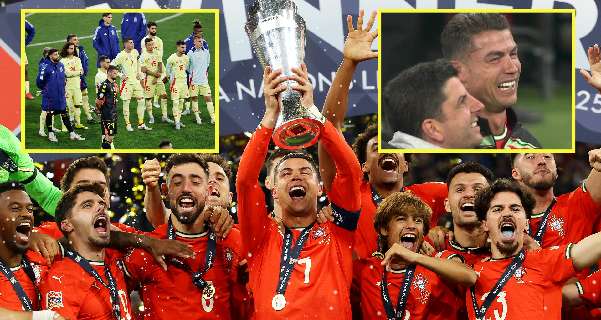 Cristiano Ronaldo fails to hold back tears as Portugal become first country to win Nations League twice