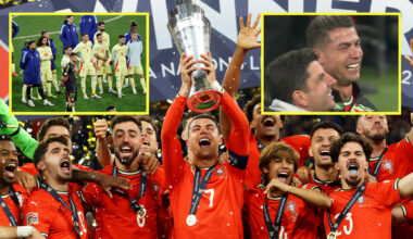Cristiano Ronaldo fails to hold back tears as Portugal become first country to win Nations League twice