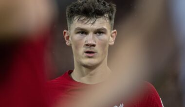 LIVERPOOL, ENGLAND - Wednesday, November 9, 2022: Liverpool's Calvin Ramsay during the Football League Cup 3rd Round match between Liverpool FC and Derby County FC at Anfield. (Pic by David Rawcliffe/Propaganda)