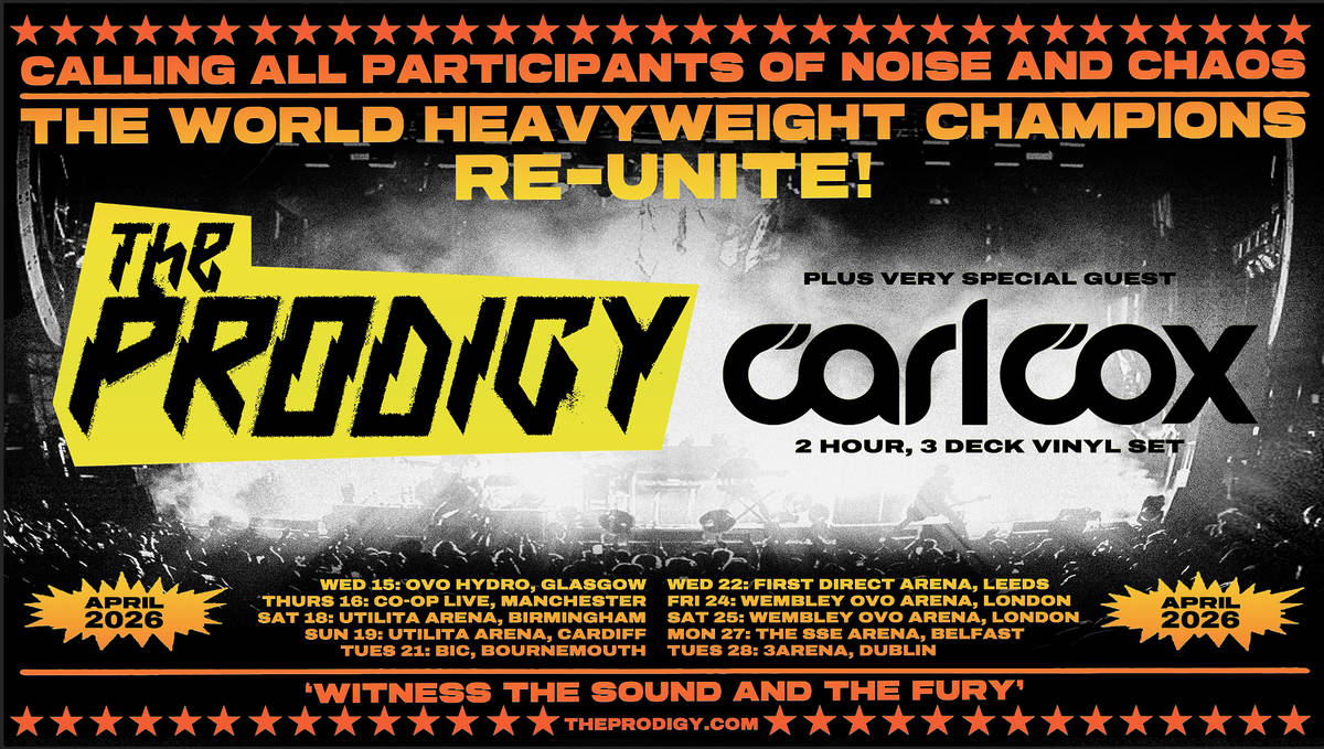 the prodigy and carl cox gig poster co-op live