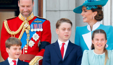 Prince William and Kate Middleton laugh at Trooping the Colour on June 14, 2025, as their children, Prince Louis, Prince George, and Princess Charlotte appear on the Buckingham Palace balcony