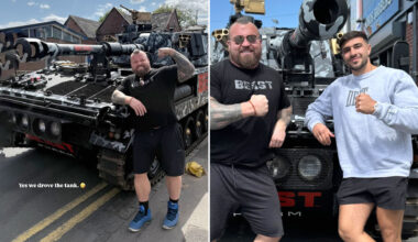 Eddie Hall takes Tommy Fury for a spin in his TANK as boxer and strongman link up for new project