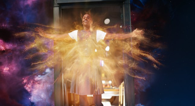 For use in UK, Ireland or Benelux countries only Undated BBC handout photo of Ncuti Gatwa in his final episode of Doctor Who. Billie Piper has replaced Ncuti Gatwa as the Doctor, with the character regenerating during the finale of science-fiction series Doctor Who. Issue date: Saturday May 31, 2025. PA Photo. See PA story SHOWBIZ DoctorWho. Photo credit should read: BBC Studios/Bad Wolf/PA Wire NOTE TO EDITORS: Not for use more than 21 days after issue. You may use this picture without charge only for the purpose of publicising or reporting on current BBC programming, personnel or other BBC output or activity within 21 days of issue. Any use after that time MUST be cleared through BBC Picture Publicity. Please credit the image to the BBC and any named photographer or independent programme maker, as described in the caption.
