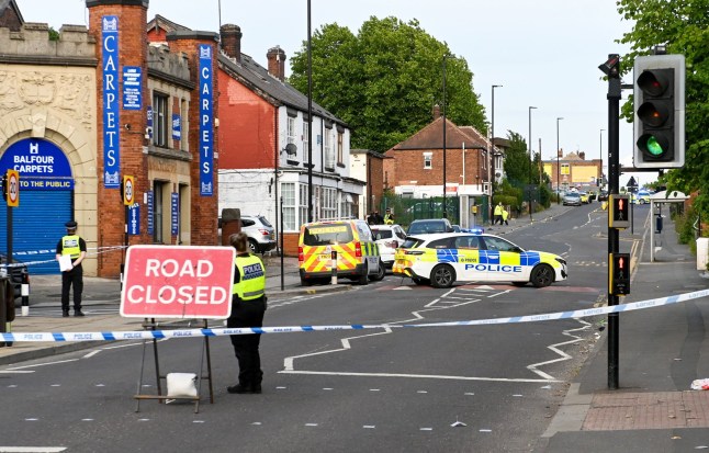 Police attend the scene of a serious collision on Staniforth Road, Darnall, Shefiield, on wednesday evening. June 4, 2025. Release date ??? June 5, 2025. A boy, aged 16, died after a horror crash in Sheffield yesterday afternoon. The teenager was walking along Staniforth Road, Darnall, at around 4.50pm when he was involved in a collision with an electric bike and a grey Audi. The Audi failed to stop - triggering a manhunt. Emergency services raced to the scene and found a pedestrian critically injured and the 18-year-old rider of the E-bike seriously hurt. Both casualties were taken to hospital but despite the best efforts of medics the young pedestrian could not be saved. The E-bike rider remains in hospital this morning.