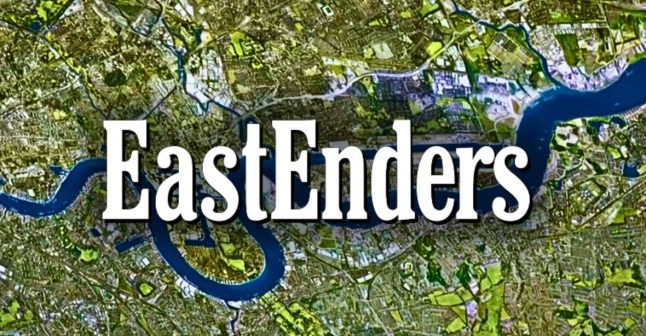 EastEnders logo on the map of the Thames.