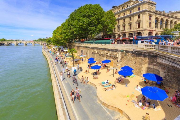 Paris Plages, City Beach on Seine Riverbank in Paris