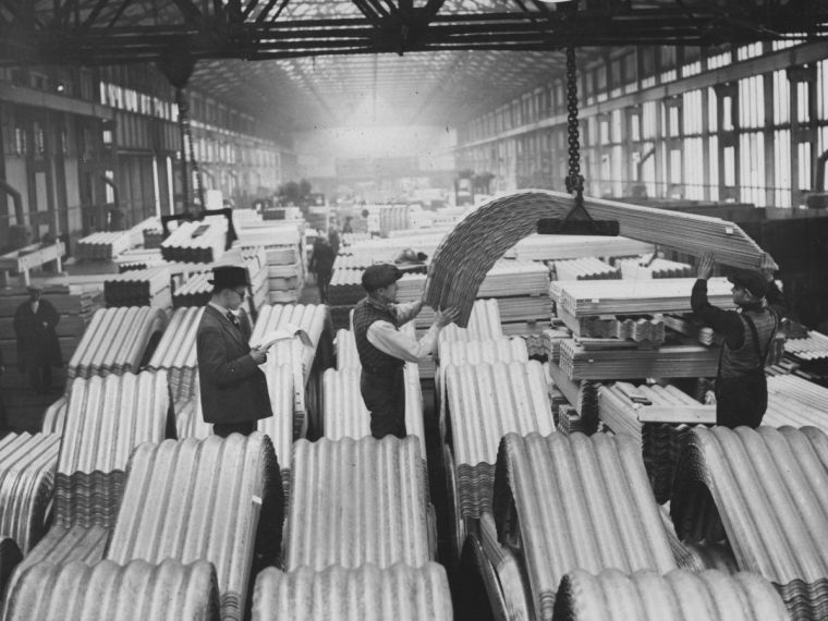 Air raid shelters were also produced using corrugated metal (Photo: Fox Photos / Hulton Archive / Getty Images)