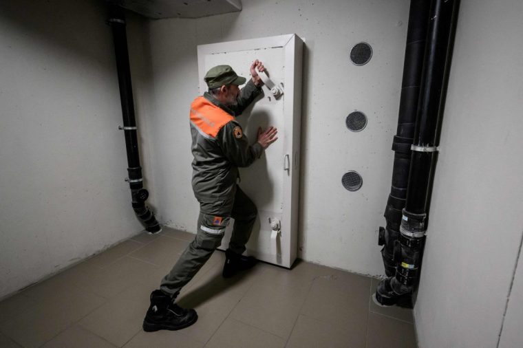 Thousands of residential buildings in Switzerland have nuclear shelters underneath them, like this one in Meyrin, near Geneva (Photo: Fabrice COFFRINI / AFP via Getty Images)