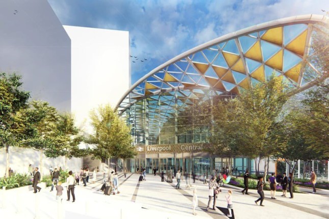 A CGI visual of what the Liverpool Lime Street station could look like after the new rail link.