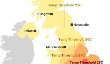 Map shows how hot it has to get before UK heatwave is official | News UK