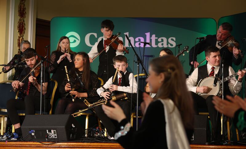 The launch of the Fleadh 2026 at Belfast City Hall on Saturday. 
PICTURE COLM LENAGHAN