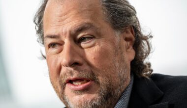 Salesforce CEO Marc Benioff at a conference in San Francisco