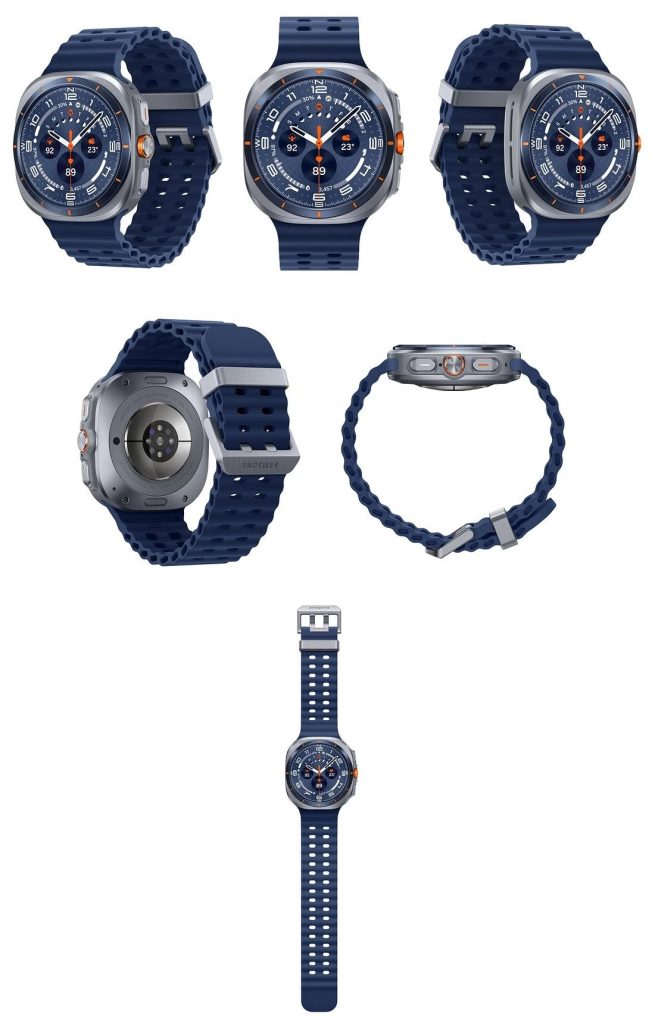 The Galaxy Watch Ultra (2025) from various angles.