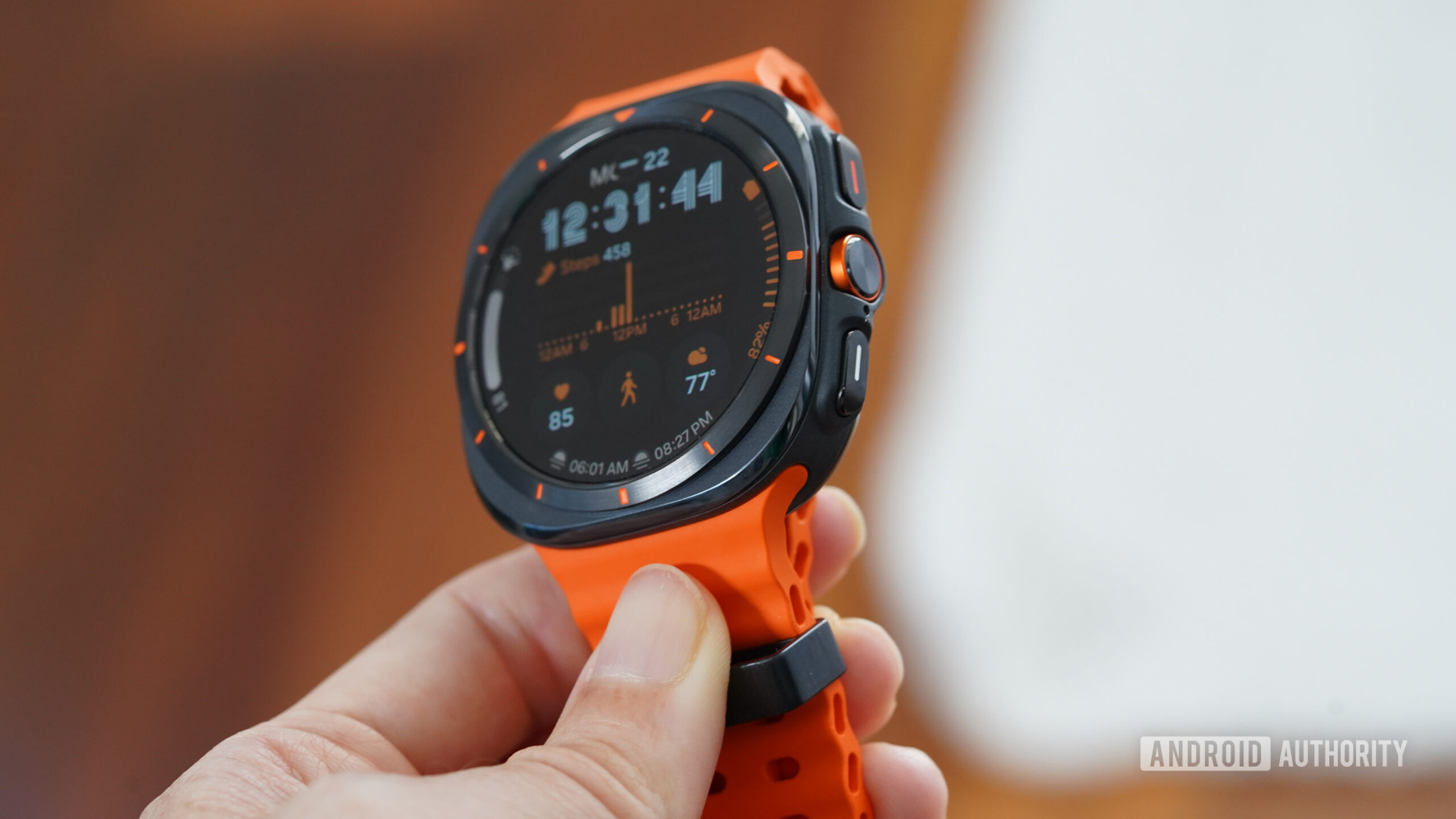 The Samsung Galaxy Watch Ultra features a durable build and cushion-style case, but no rotating bezel.