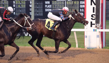 Sophia's Storm Wires Field in La Verendrye Stakes at Assiniboia Downs