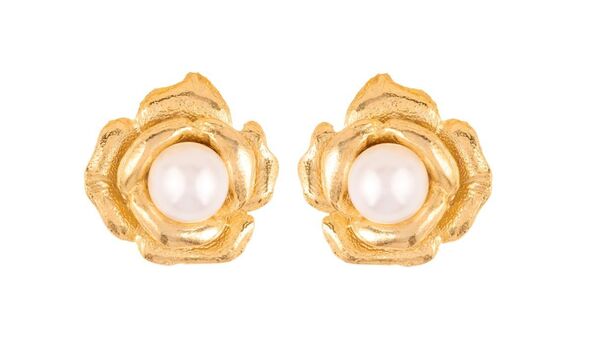Susan Caplan gold and pearl earrings