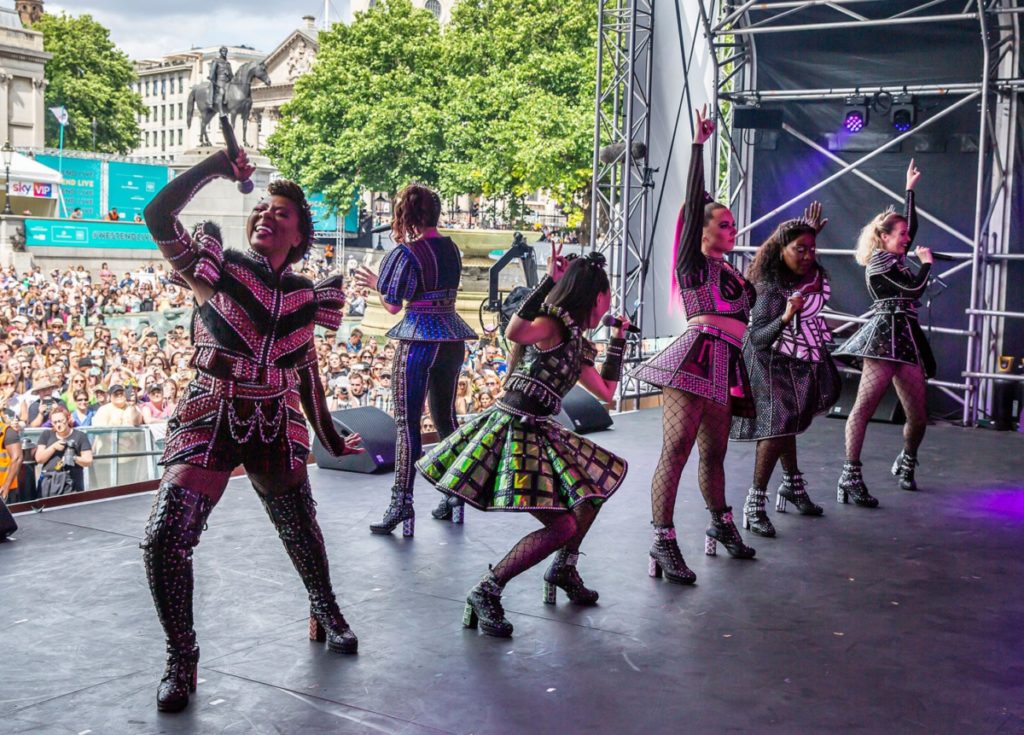 The cast of Six performing at West End Live 2022