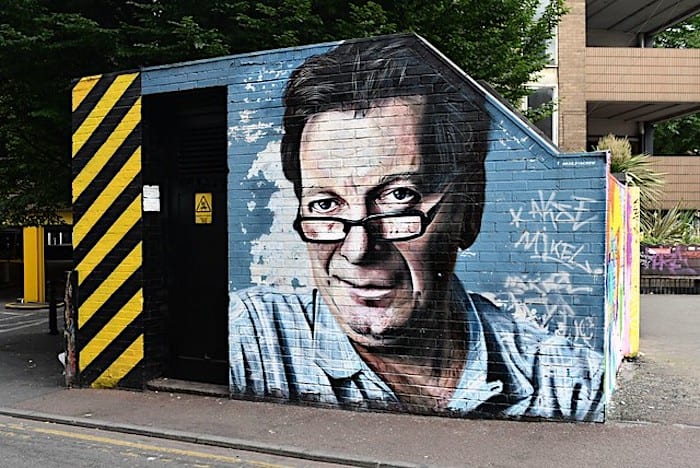 Tony Wilson mural in the Northern Quarter, Manchester
