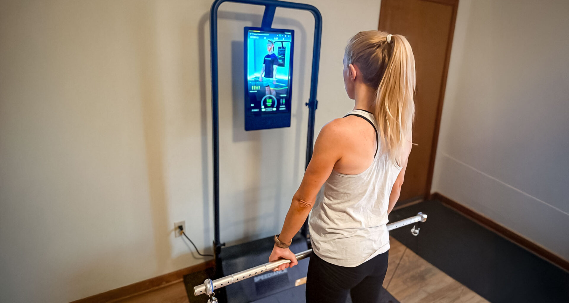 Amanda Caswell using the Speediance