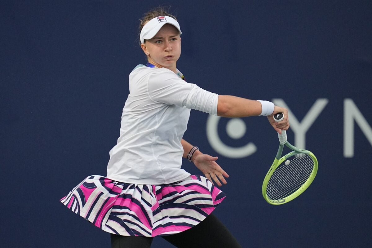 Barbora Krejcikova in action ahead of the WTA Eastbourne International.