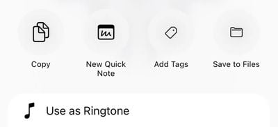 Use as Ringtone