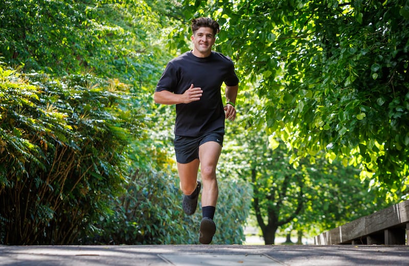Pictured is celebrity architect Danny Campbell, running in his signature Crocs.