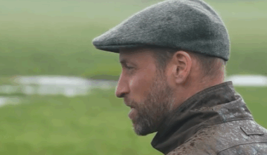 Prince William wears a traditional flatcap with a waterproof coat on a visit to Dartmoor