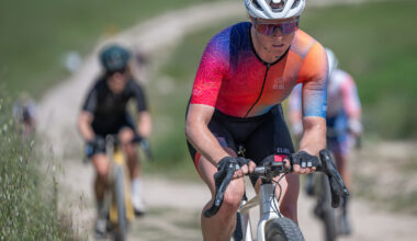 Leah Van der Linden racing at Sea Otter Gravel, where the competition for a LIfe Time Grand Prix wildcard began