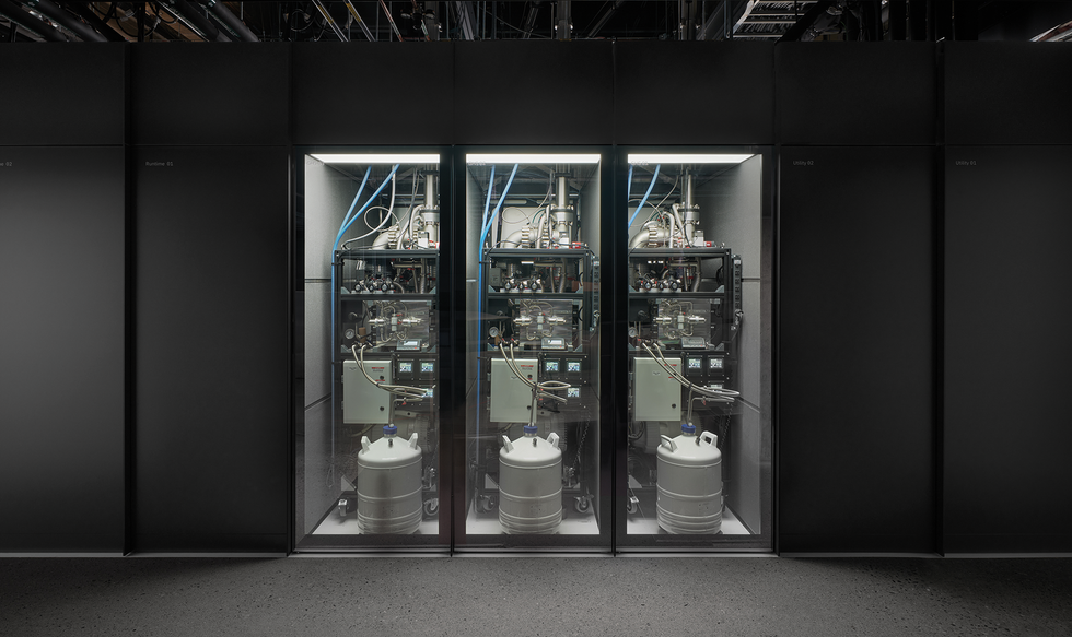 A photo of a cryogenic system.