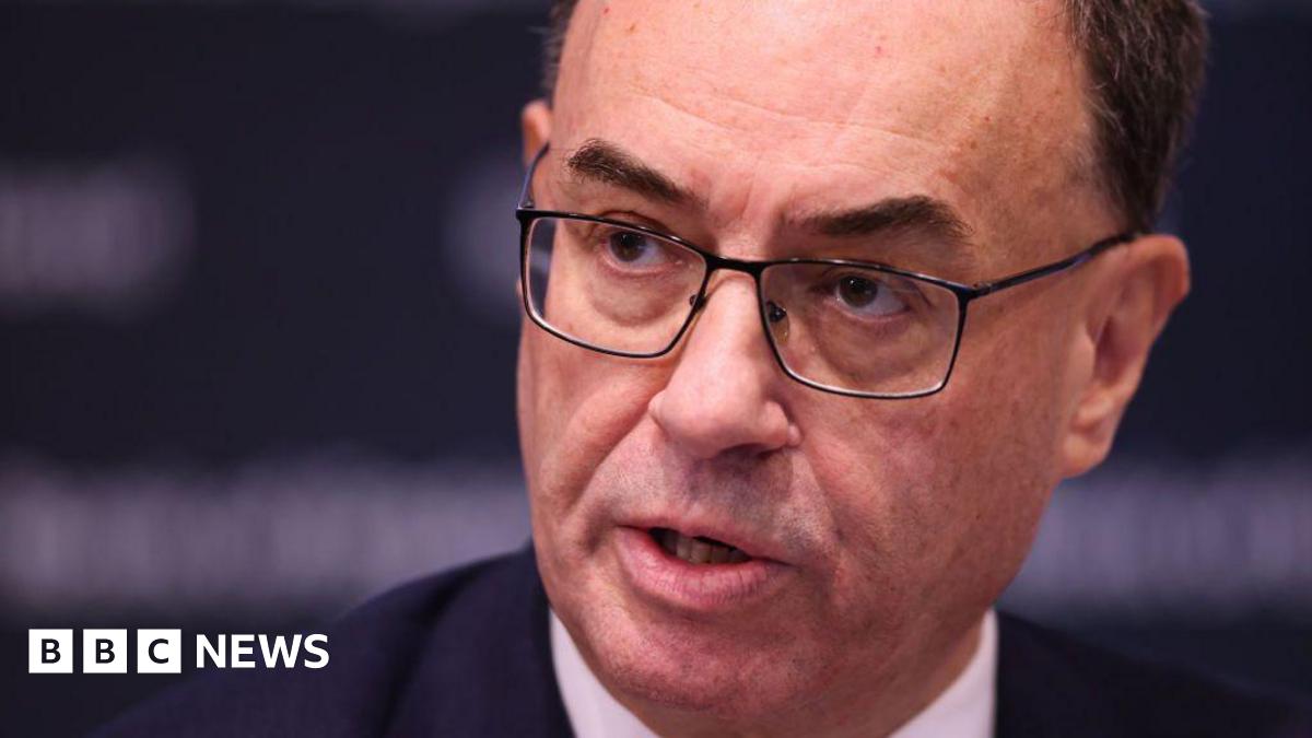 Andrew Bailey, Bank of England governor, talking at a press conference after the Bank cut interest rates on 7th November
