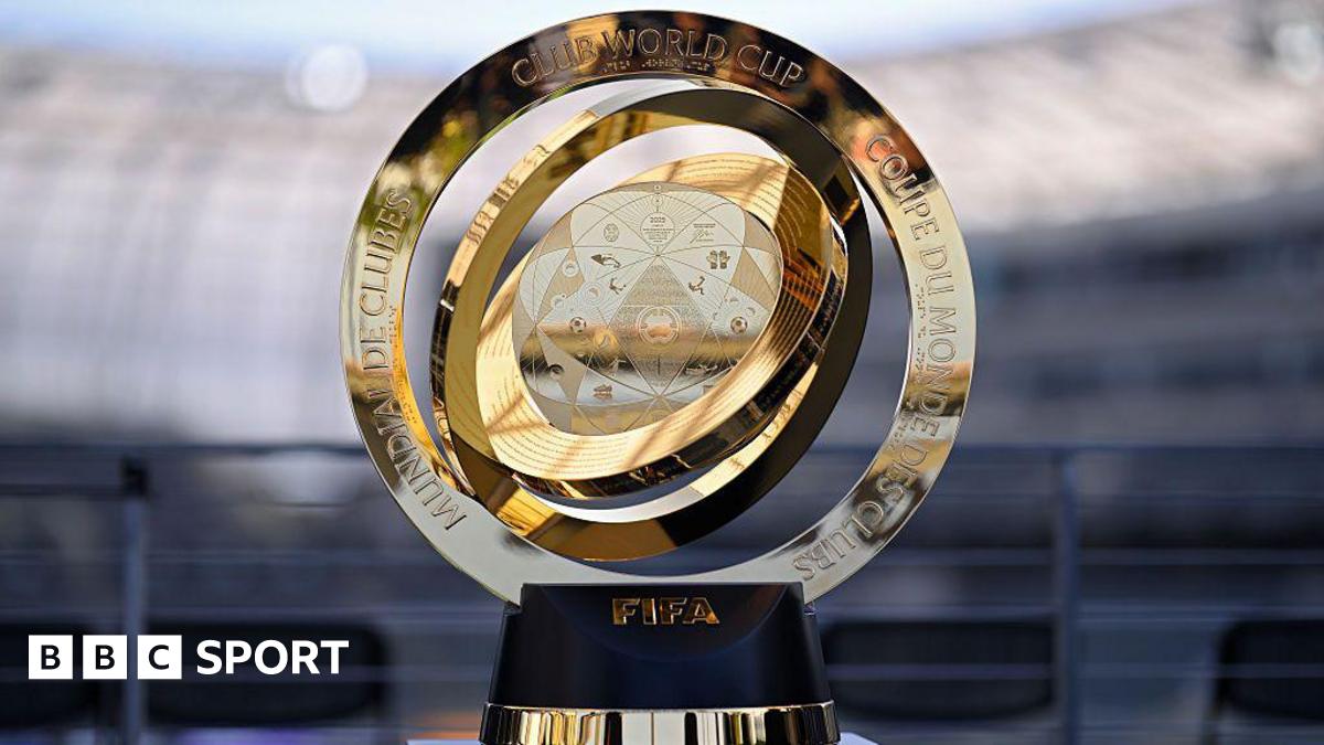 The Club World Cup trophy on display prior to LAFC's game against Sporting Kansas City.