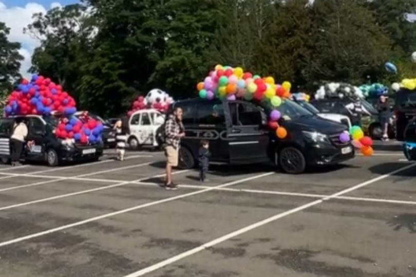Some of the colourful cabs at Edinburgh Zoo before heading off