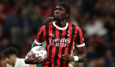 MILAN, ITALY - APRIL 05: Tammy Abraham of AC Milan celebrates scoring his team