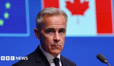US President Donald Trump meets with Canadian Prime Minister Mark Carney in the Oval Office of the White House in Washington, DC, on May 6, 2025.